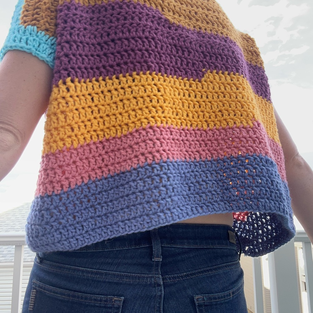 Crochet tee shirt sweater - Picture 3 of 6